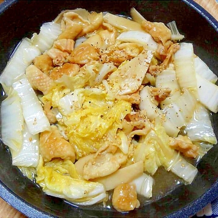 白菜と鶏皮の中華風蒸し煮